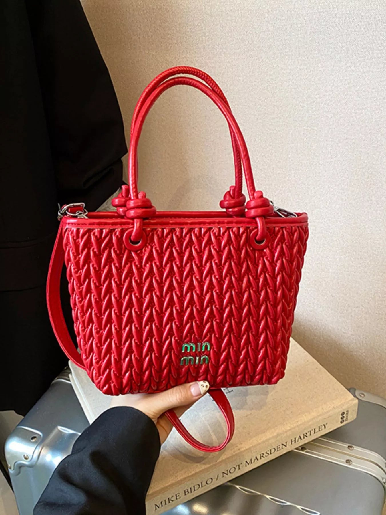 Sarah Express Women's Braided Leather Crossbody Bag - Small PU Leather Shoulder Purse