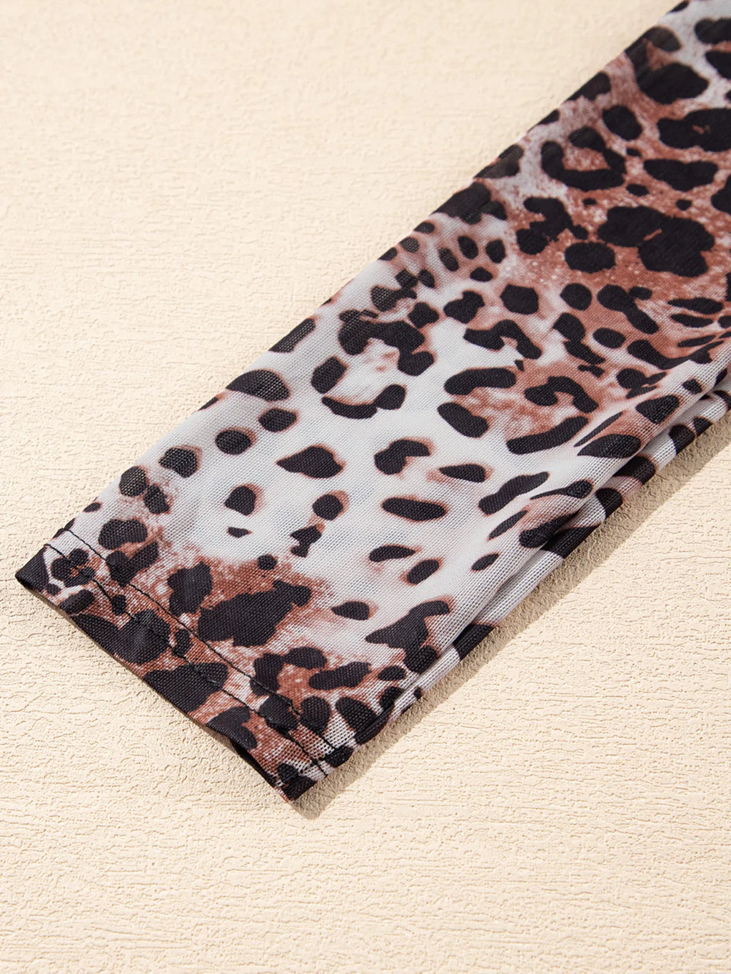 Sarah Express Women's Leopard Print Long Sleeve Mock Neck Bodysuit