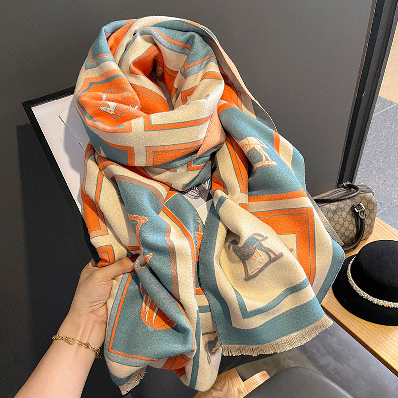 Sarah Express Tie-Dye Imitation Cashmere Scarf Shawl Oversized Wrap