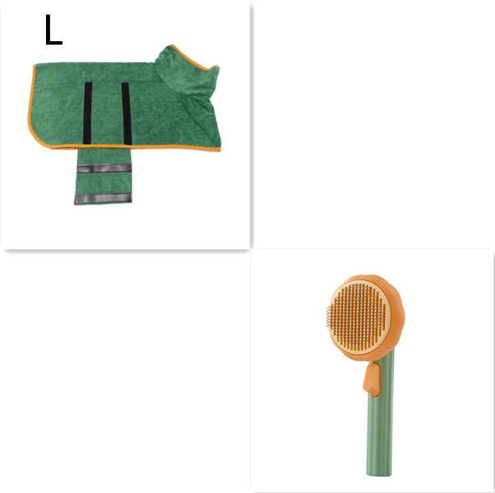 Sarah Express Self-Cleaning Pet Grooming Brush for Cats & Dogs - 232 Steel Needles Massage Comb Green Green L