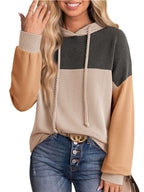 Sarah Express Women's Drawstring Color Block Long Sleeve Hoodie
