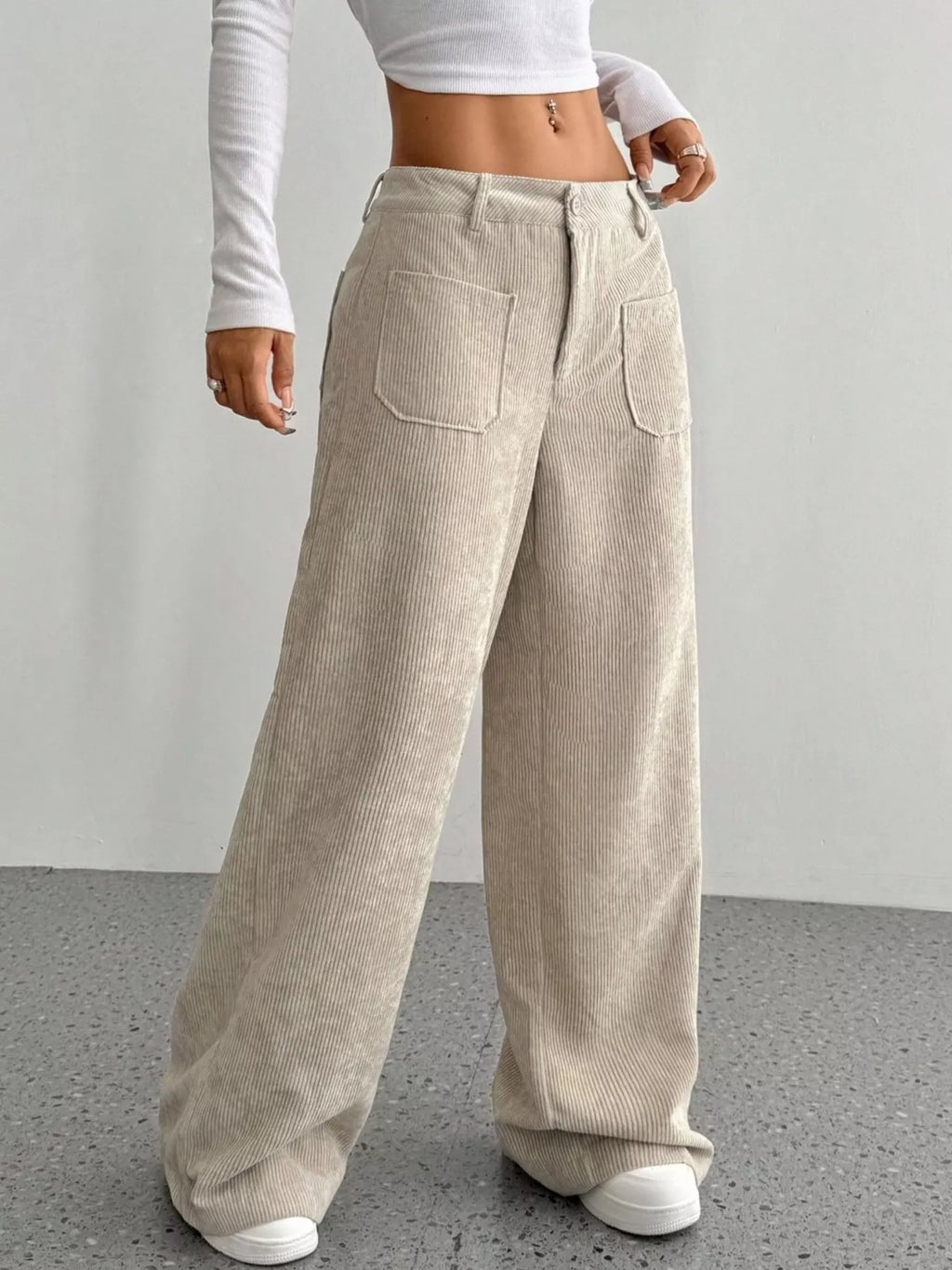 Sarah Express Women's Corduroy Wide Leg Pants