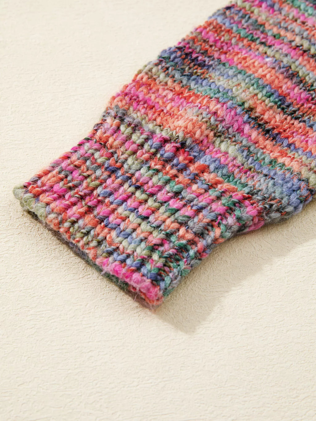 Sarah Express Women's Space Dye Yarn Crew Neck Sweater