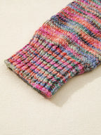 Sarah Express Women's Space Dye Yarn Crew Neck Sweater