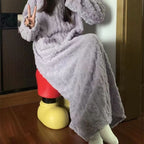 Sarah Express Women's Coral Fleece Nightgown - Long Sleeve Winter Sleep Dress with Pockets - Warm Loungewear