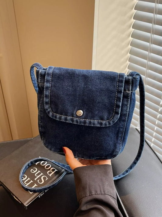 Sarah Express Denim Crossbody Bag Mini Flap Shoulder Bag Casual Handbag