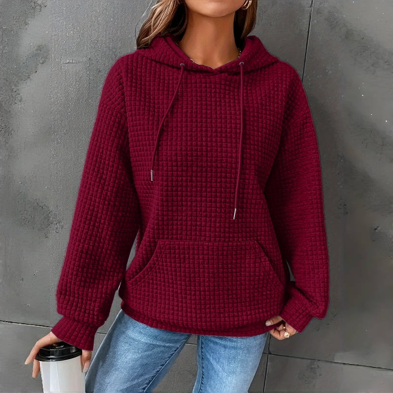 Sarah Express Women's Loose Fit Hooded Long Sleeve Sweatshirt Casual Pullover Top