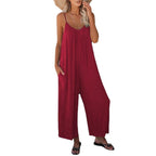 Women's Sleeveless Jumpsuit with Pockets - Casual Loose Fit Romper