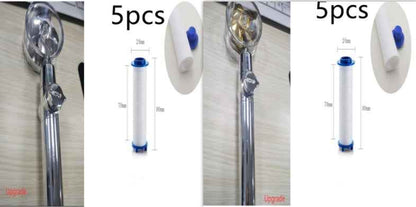 Sarah Express Turbo Propeller Shower Head - 360° High Pressure Water Saving Rainfall Showerhead Set8