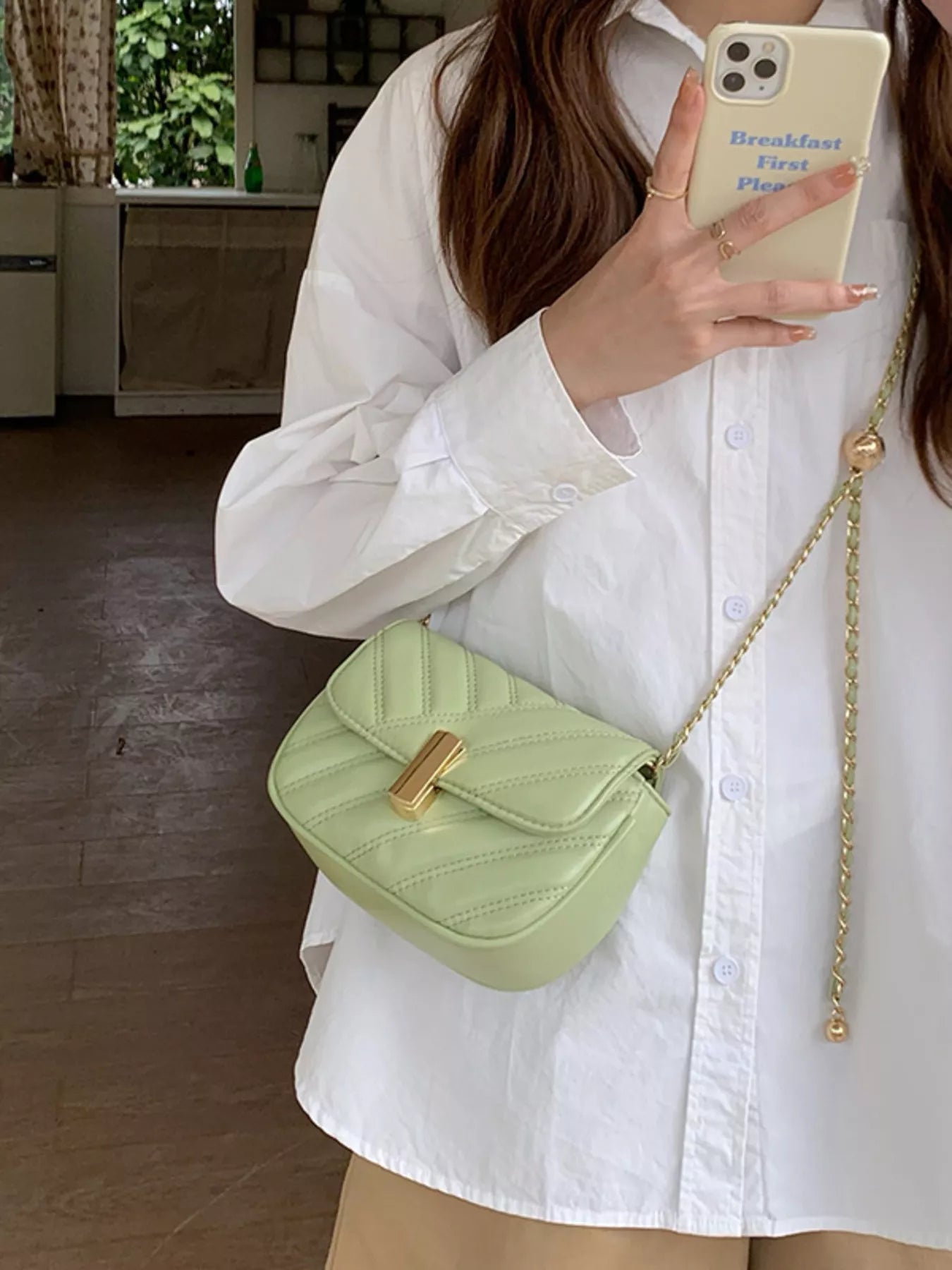 Sarah Express Women's Quilted Flap Chain Crossbody Bag