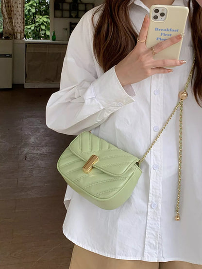 Sarah Express Women's Quilted Flap Chain Crossbody Bag