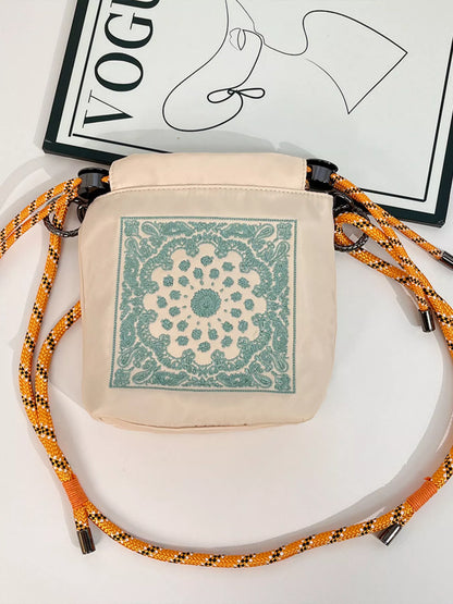 Sarah Express Women's Embroidered Crossbody Bag with Rope Strap