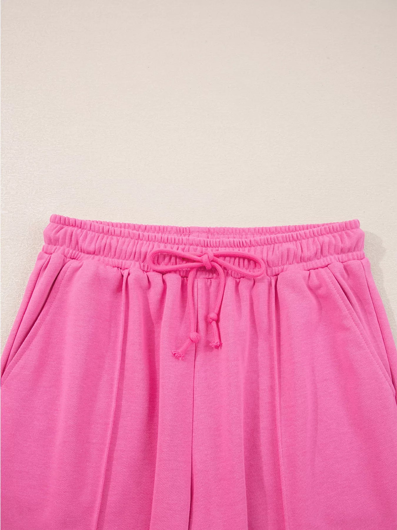 Sarah Express Women's Solid Color Collared Pullover and Central Seam Pants Set