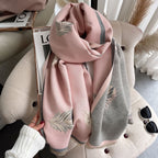 Sarah Express Women's Oversized Cashmere-Like Scarf Shawl Jacquard Tassel Fringe