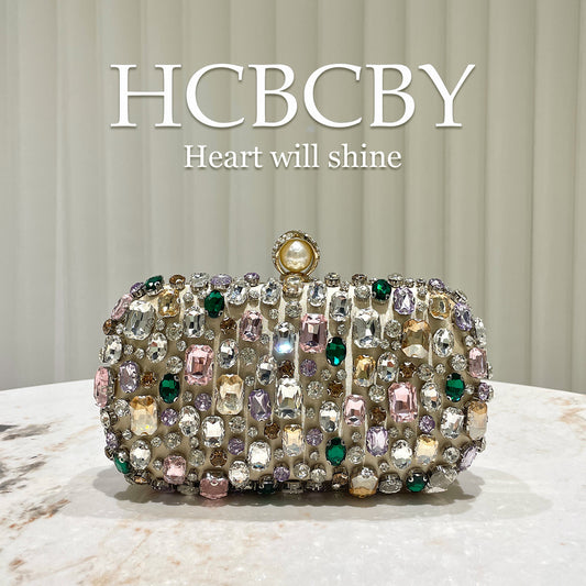 Sarah Express Womens Luxurious Gold-colored Clutch With Dazzling Rhinestone Accents