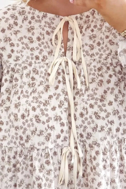 Sarah Express Women's Floral Print Tie Front Blouse