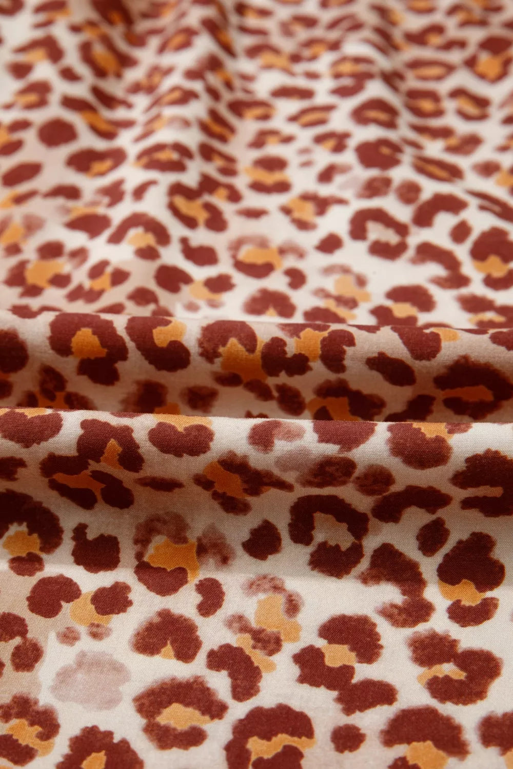 Sarah Express Women's Leopard Print Two Piece Set - Button Front Top & Pants