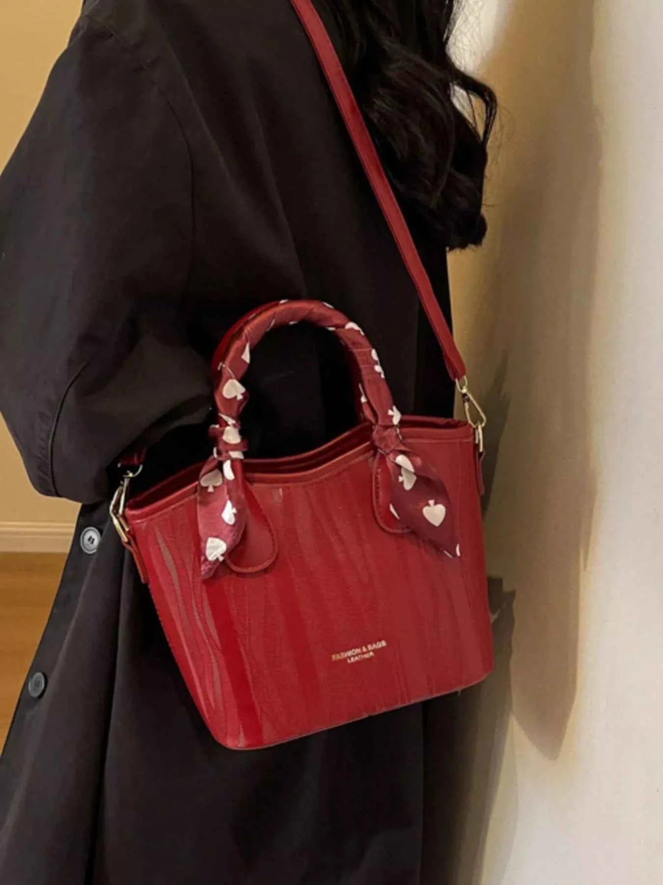 Sarah Express Women's Top Handle Crossbody Bag - Medium PU Leather Handbag