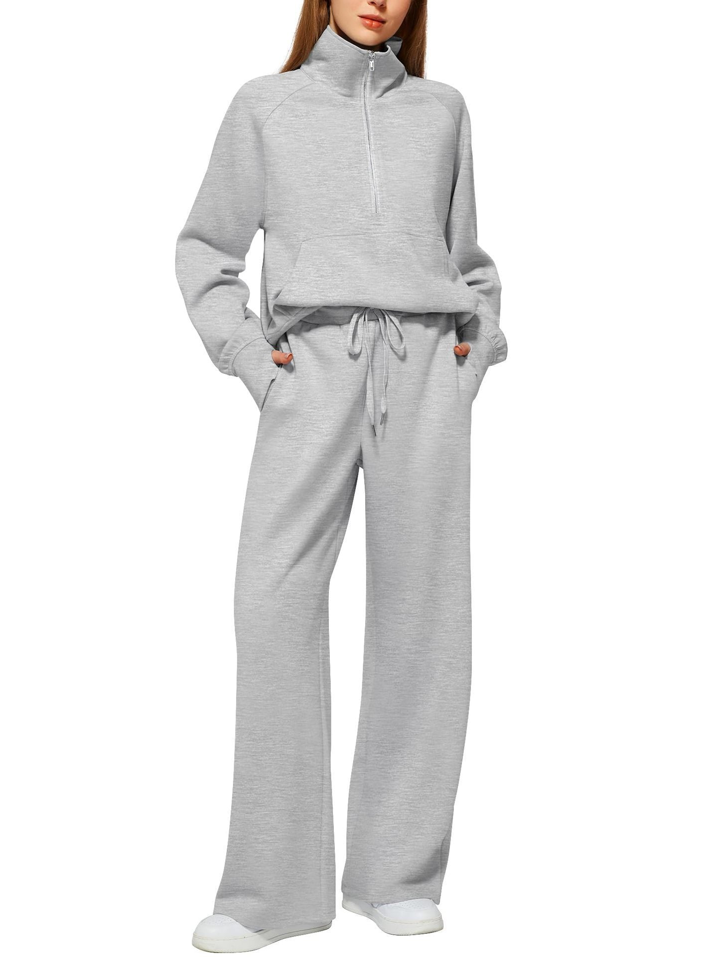 Sarah Express Women's Long Sleeve Sweater and Trousers Two-Piece Casual Lounge Set