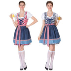 Sarah Express Women's Bavarian Dirndl Beer Dress 3-Piece Oktoberfest Costume with Top Skirt Apron