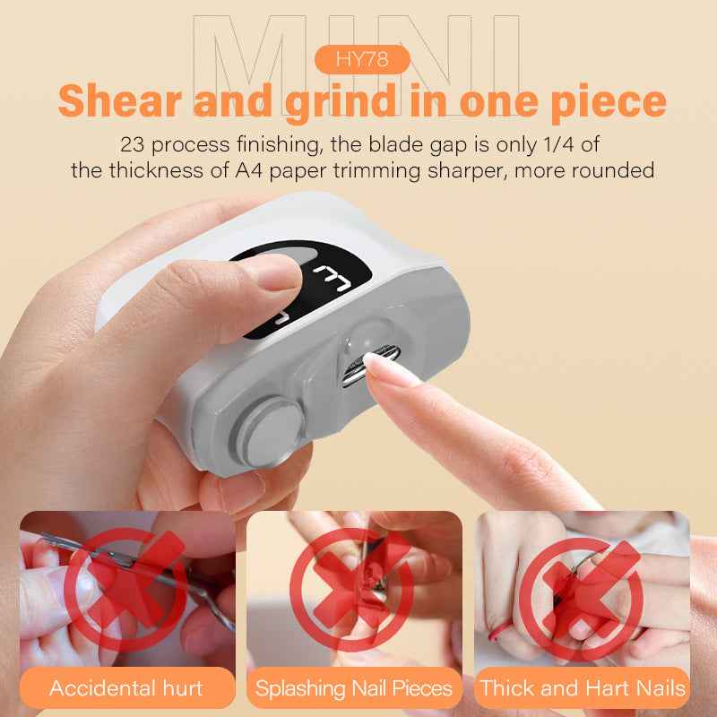 Sarah Express Electric Nail Clipper with LED Light - USB Rechargeable Nail Trimmer with Grinding Function