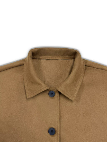 Sarah Express Women's Plus Size Button-Down Cropped Outerwear Jacket