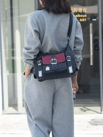 Sarah Express Women's Buckle Decor Flap Crossbody Bag