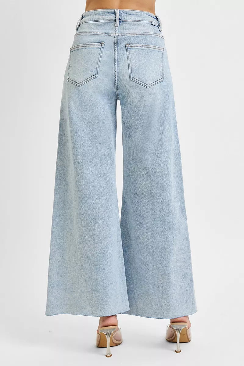 Sarah Express Women’s Plus Size High Rise Ankle Palazzo Jeans
