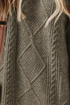 Sarah Express Women's Cable-Knit Sweater Dress Round Neck Long Sleeve Fall Winter Casual Comfort