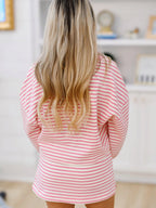 Sarah Express Women's Striped Top and Skirt Set with Drawstring