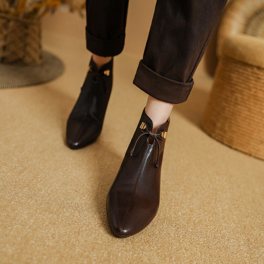 Sarah Express Women's Sheepskin Ankle Boots – Waterproof Soft Sole Casual Boots | Black & Brown