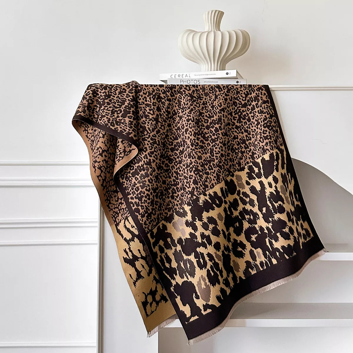 Sarah Express Women's Leopard Print Winter Scarf