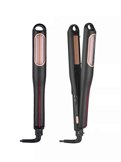 Sarah Express 2-in-1 Hair Curling Iron and Straightener - Fast Heating Styling Tool Black Gold