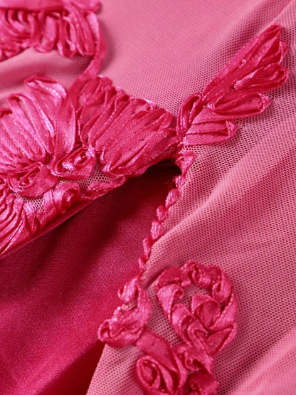 Sarah Express Women's Backless Floral Flounce Sleeve Dress - Romantic Party & Wedding Guest Dress