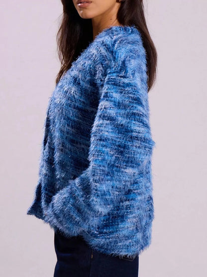 Sarah Express Women's Textured Knit Button-Down Cardigan