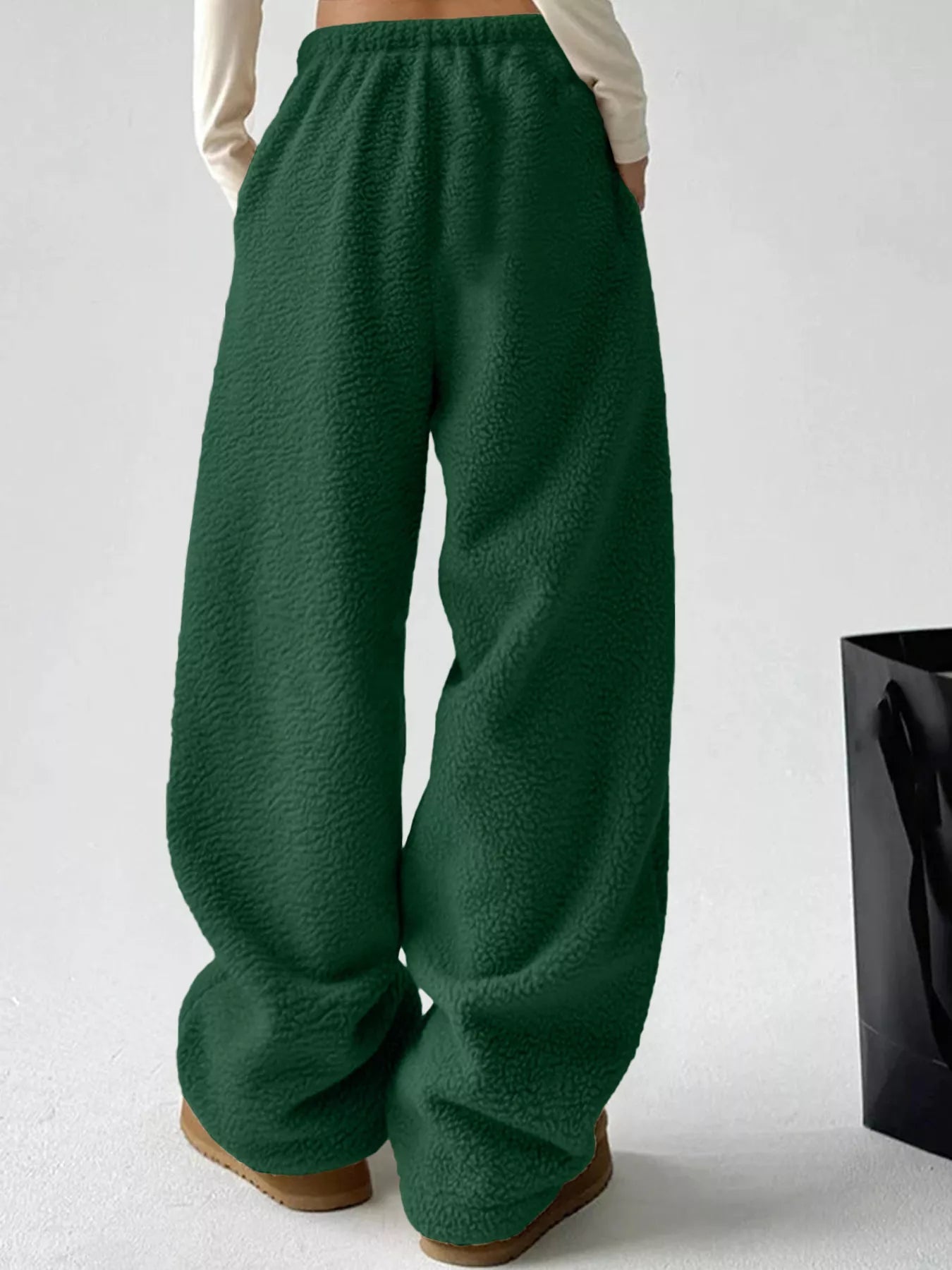 Sarah Express Women's Wide Leg Pants with Pockets - Plus Size High Waist Palazzo Trousers