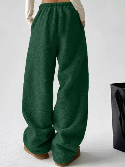 Sarah Express Women's Wide Leg Pants with Pockets - Plus Size High Waist Palazzo Trousers