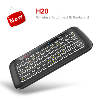 Sarah Express H20 Wireless Mini Keyboard with Touchpad - Backlit 2.4GHz Air Mouse Remote Control