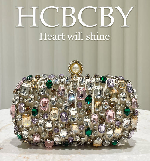 Sarah Express Womens Luxurious Gold-colored Clutch With Dazzling Rhinestone Accents