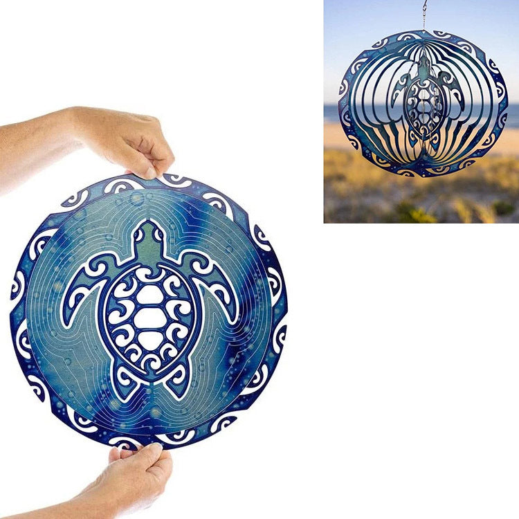 Sarah Express 3D Ocean Blue Sea Turtle Wind Spinner Chimes Garden Decoration