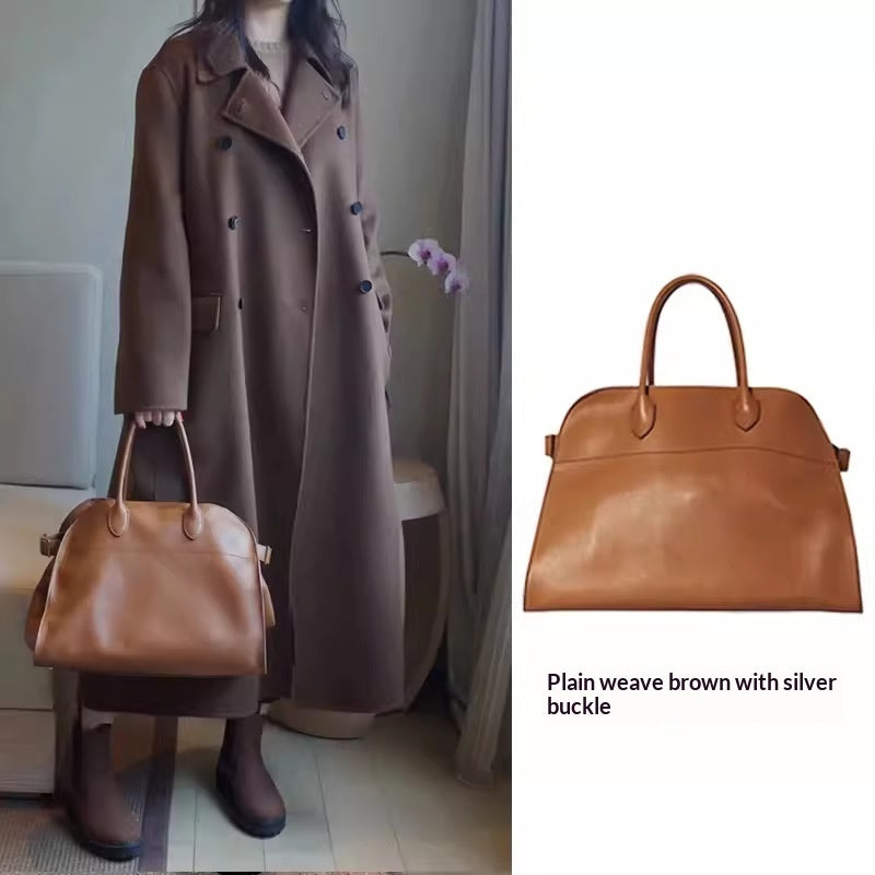 Sarah Express Women's Textured Suede Commuter Tote Bag - Premium PU Leather Handbag with Multiple Compartments Brown Large