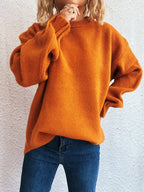 Sarah Express Women's Round Neck Dropped Shoulder Sweater