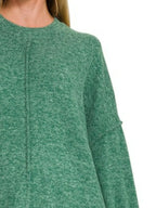 Sarah Express Women’s Oversized Brushed Melange Hacci Sweater