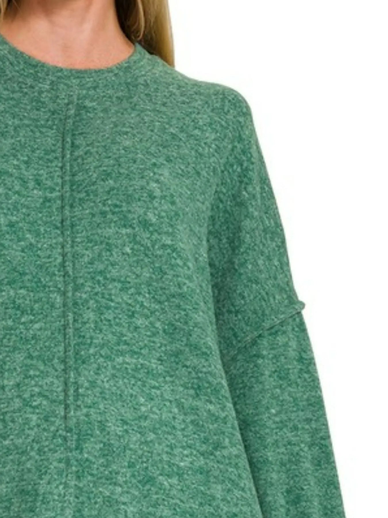 Sarah Express Women’s Oversized Brushed Melange Hacci Sweater