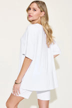 Women's Plus Size V-Neck T-Shirt & Shorts Lounge Set | Fast Shipping
