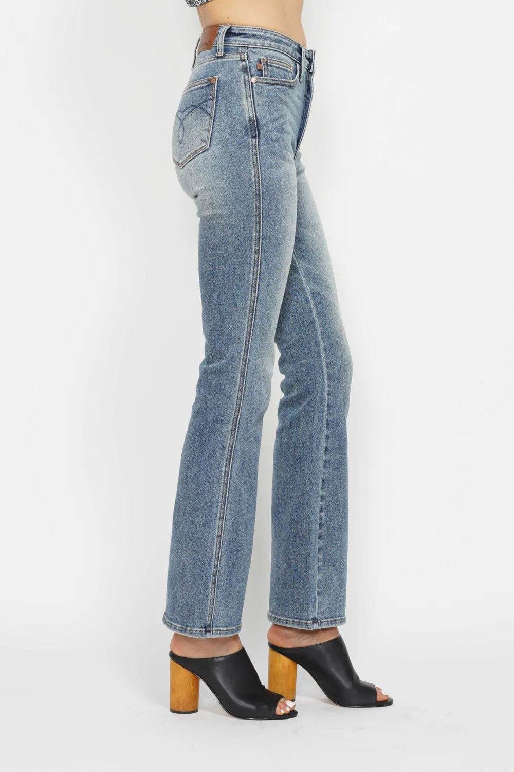 Sarah Express Women’s Plus Size Tummy Control Embroidered Bootcut Jeans