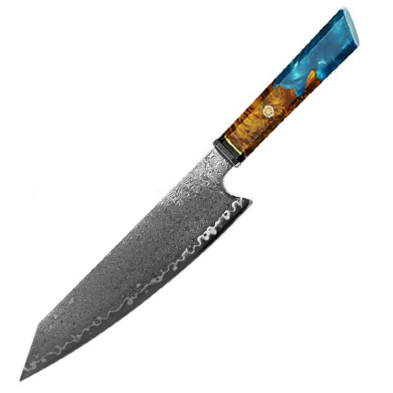 Sarah Express Premium Damascus Steel Chef Knife - Professional Japanese Kitchen Knife 8.1 Inch Light blue 34.7cm