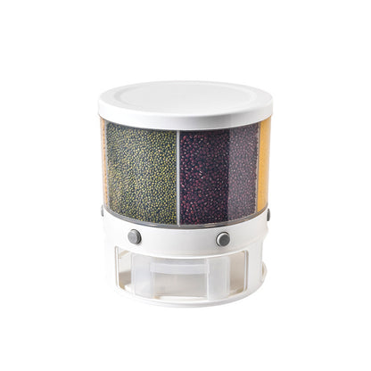 Sarah Express Rotatable Food Storage Container - Multi-Compartment Rice Dispenser with Moisture-Proof Seal