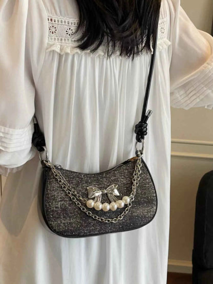 Sarah Express Women's Bow Decor Chain Crossbody Bag - Mini Shoulder Bag