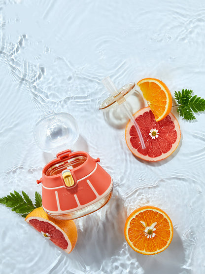 Sarah Express Kids Fruit-Shaped Water Bottle with Straw - 260ml Leak-Proof Training Cup